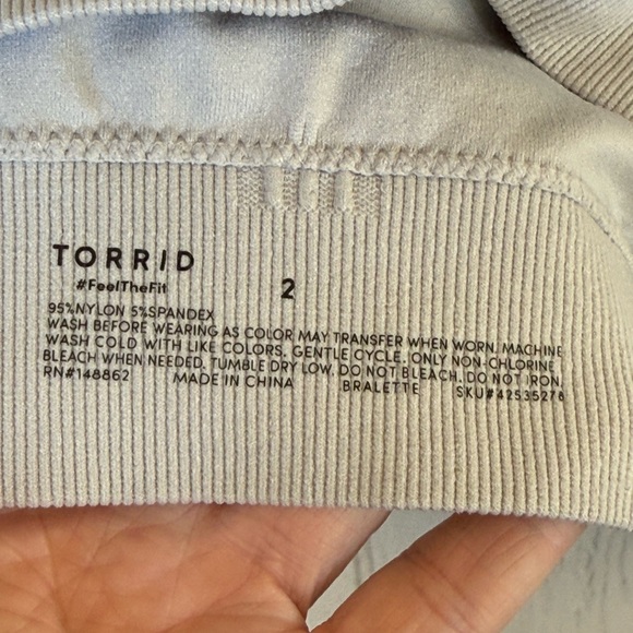 Torrid Lightly Lined Seamless Cable Knit Scoop Grey Bralette, Size 2xl - Picture 9 of 9